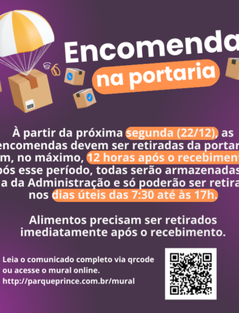 Mudanças com sua encomenda na portaria.