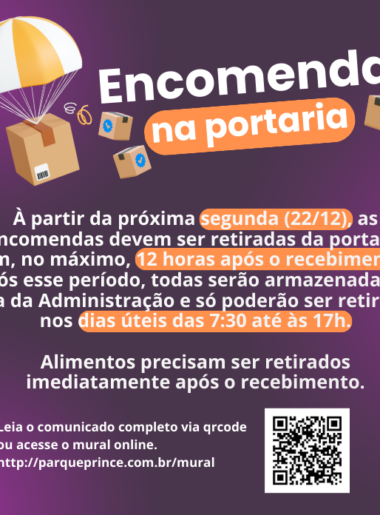 Mudanças com sua encomenda na portaria.