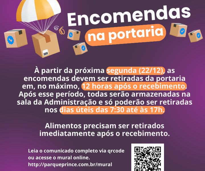 Mudanças com sua encomenda na portaria.